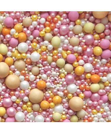 Easter Orange yellow pink white peach Sprinkles for cupcake cookies cake toppers pearls chocolate balls 100s and 1000s birthday decoration topper retro 70s preppy GROOVY BABY