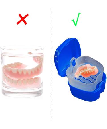 Retainer Case Portable Denture Box Easy-Clean Orthodontic Case Dental Braces Storage for Invisible Aligner False Teeth Container Mouth Guard Case Retainer Cleaner Holder (Dark Blue) - Buy Online on SooperMarket.com