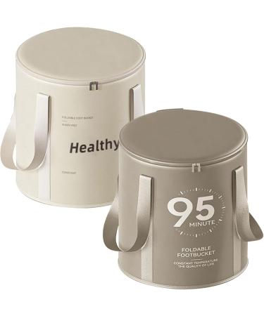 Collapsible Foot Bath with Zippered Lid Portable Foot Soaking Bucket Heat Retaining Non-slip Foot Bath Tub Foldable Pedicure Bag for Home Outdoor Grey - Buy Online on SooperMarket.com