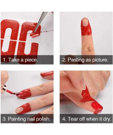 POFET 50pcs Red Disposable Peel Off Tape | Nail Art Leak-proof Skin Barrier Polish Protector Cover Guard - Perfect for Manicures - Buy Online on SooperMarket.com