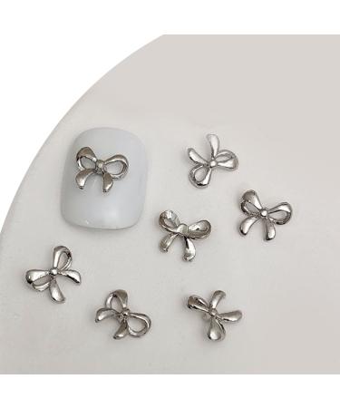 3D Metal Nail Nail Embellishments 20pcs Bowknot Nail Decorations For Individual Styles Nail Embellishments 04 silver - Buy Online on SooperMarket.com