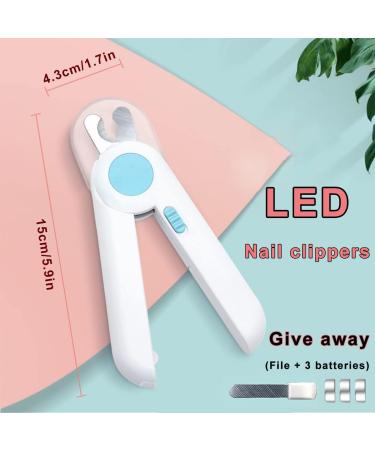 EPROICKS LED Pet Nail Clippers for Small Medium Dogs, Cats, Rabbits, and Guinea Pigs - Anti-Bloodline Cutting Grooming Tool (Blue) - Buy Online on SooperMarket.com