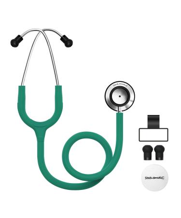 Dual Head Stethoscope for Medical and Home by FriCARE, Classic Lightweight Design, Stethoscope for Adult, Gift for Nurses, Doctors, Medical Students, 28 inch (Lake Green)