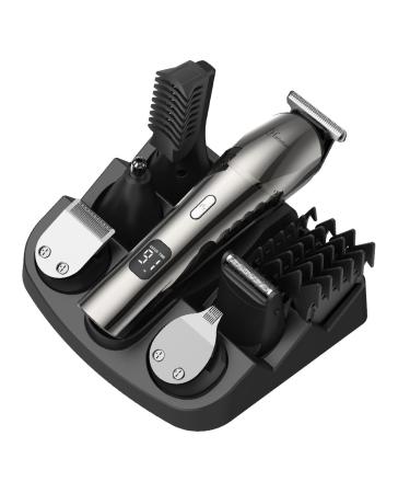 Hatteker Beard Trimmer for Men Waterproof Grooming Kit with Mustache Face Nose Body Trimmer Hair Clippers Cordless Electric Razors Gift for Men