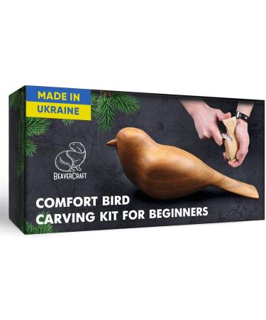 BeaverCraft  Wood Carving Kit Comfort Bird DIY - Complete Starter Whittling Knife Kit for Beginners Adults and Teens - Book Fun Project Carve Bird Hobby Whittling Knife - Learning Woodworking Hobby Starter Kit Comfort Bi...
