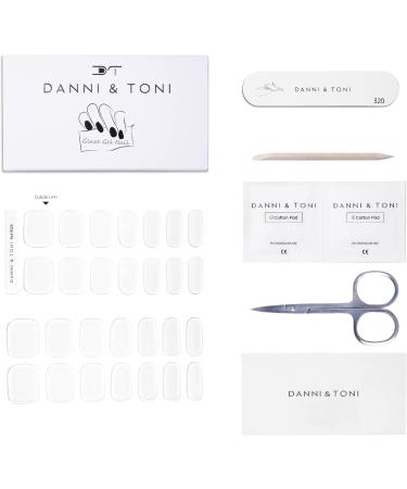 Danni & Toni Half Hardened Gel Nail Films - Transparent Glossy Monochrome Nail Stickers (28 Pack) - Crystal Clear Nail Design Wraps - Buy Online on SooperMarket.com