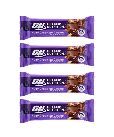 4 x 70g Chocolate Caramel Bar Breakfast Snack Protein Nut Biscuit No Added Sugar