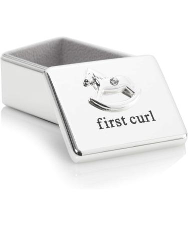 Personalized Silver Plated Rocking Horse First Curl Box | Custom Engraved Keepsake - Buy Online on SooperMarket.com