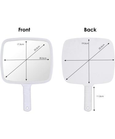 TRIXES Professional Hand Mirror for Hairdressing and Beauty - White Wide Angle 20 x 17.5cm - Buy Online on SooperMarket.com