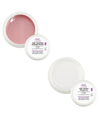 Babyboomer Vight- Gel Set: Ice White Camouflage Builder Natural Nails Frenchgel (15ml each) 1 piece (2 pack)