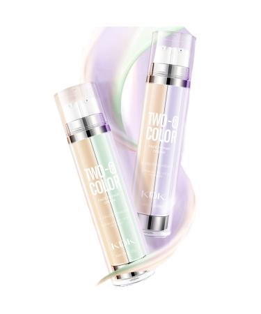 Domality One Step Color Corrector Set  2psc Double Tubule Color Correcting Facial Primer  BB Cream & Isolation Cream in One  Neutralizes Uneven Skin Tones and Redness  Invisible Pore  Cover Acne Marks  Oil Control Founda...