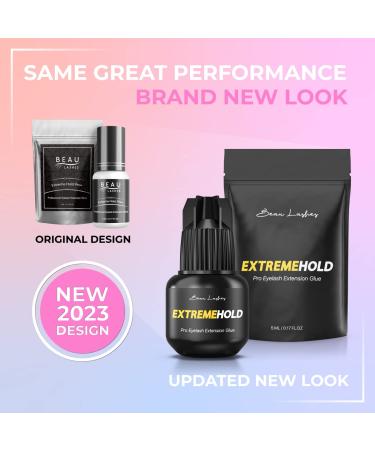 Extreme Hold Eyelash Extension Glue | Strongest Black Lash Adhesive for Professionals | Fast Drying & Long Lasting Semi Permanent Lashes | Up to 8 Weeks Retention - Buy Online on SooperMarket.com