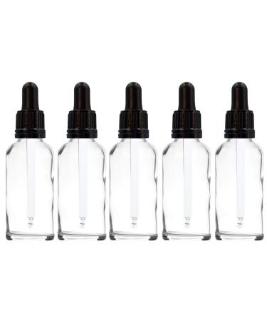 50ml Clear Glass Bottle with Clear Glass Pipette (5 X 50ml Bottles)