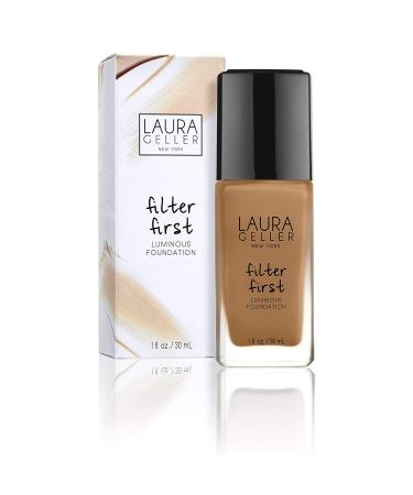 LAURA GELLER Filter First Luminous Liquid Makeup Foundation - Cognac 1 Fl Oz | Medium to Full Coverage Lightweight Formula - Buy Online on SooperMarket.com