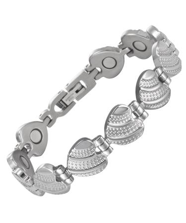 EnerCoppeX Magnetic Bracelets for Women Stainless Steel Bracelet with Effective Healing Magnets Adjustable Jewelry Gift (STB-4746)