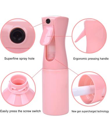 Continuous Spray Bottle 6.8oz/200ml Pink - Refillable Ultra Fine Misting Sprayer for Hairstyling, Cleaning, Salons & More - Buy Online on SooperMarket.com