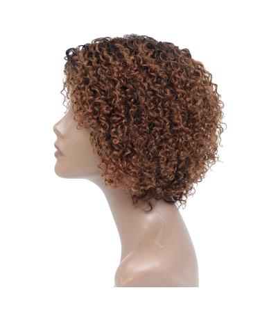 Short Ombre Kinky Curly Wig for Black Women - Glueless Human Hair Wig with Bangs - Buy Online on SooperMarket.com