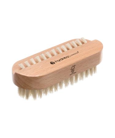 Hydr a London Wooden Nail Brush - Double-Sided Natural Nail Brush - Hand & Foot Brush with Natural Bristle Eco Friendly Nail Brush Fingernail Cleaner Scrubber - FSC Certified Beechwood