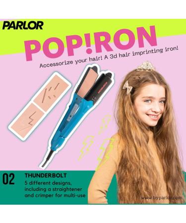 PopIron Hair Straightener & Hair Imprinting Iron - 5 Plates for Straightening, Crimping & Fun Shapes | Ideal for Hair Art & Festivals - Buy Online on SooperMarket.com