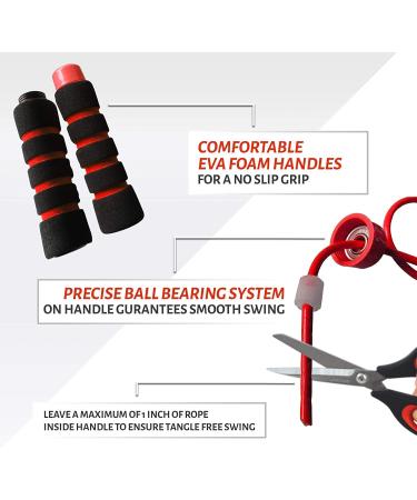 Limm Adjustable Jump Rope for Workout - Tangle-Free with Comfortable Foam Handles - Ideal for Slimming Cardio & Endurance Training - Red - Buy Online on SooperMarket.com