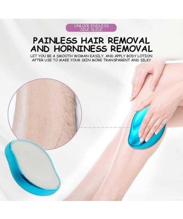 DRESSE Crystal Hair Eraser - Painless Exfoliation & Magic Hair Removal Tool for Women and Men - Sky Blue - Buy Online on SooperMarket.com