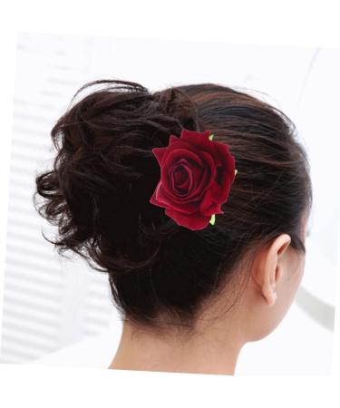 minkissy 2 1 Hibiscus Hair Clip Red Artificial Flowers Flower Hair Clips for Women Hair Clips for Women Thick Hair Rose Hairpin Rose Flower Hair Comb Hair Piece Blossom Hair Accessories medium Rosso - Buy Online on SooperMarket.com