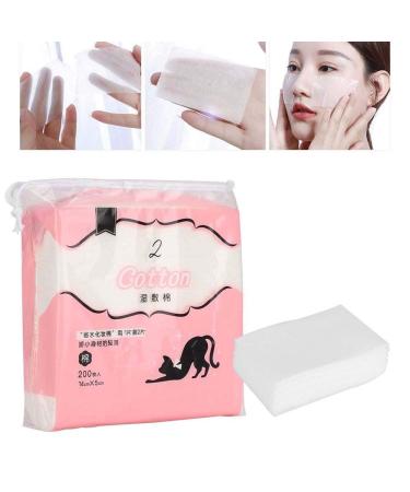 NAROOTE Make Up Cotton Pad 200pcs Double-Sided Wet Compress Cotton Pad Skin Cleansing