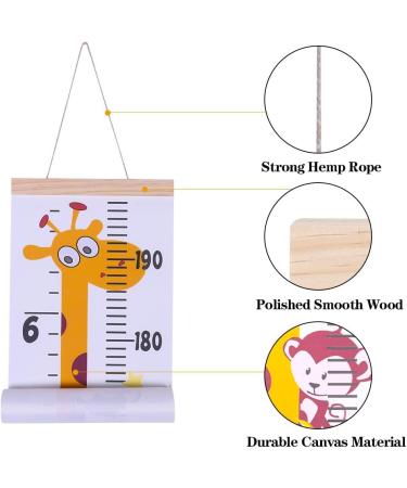 Baby Height Growth Chart Wall Hanging Measuring Ruler - Canvas & Wood Nursery Decoration - Buy Online on SooperMarket.com