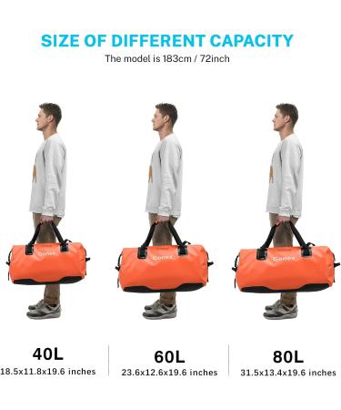 Gonex 80L Waterproof Duffle Bag for Travel, Kayaking & Boating - Orange - Buy Online on SooperMarket.com