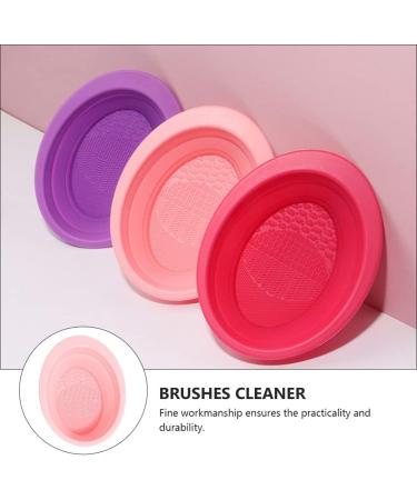 Makeup Brush Scrub Pad Portable Washing Tool Scrubber Brush Cleaner Tool Makeup Brush Cleaning Pad Foldable Bowl Cleaning Tools Folding Silicone Bowl Travel Bowl Silica Gel Make up - Buy Online on SooperMarket.com