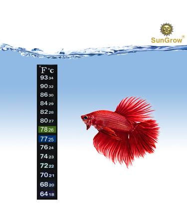 SunGrow Aquarium Sticker Thermometer - Precise Temperature Measurement for Fish, Shrimps & Turtles - Easy Peel & Stick Installation - 2 Color Indicators - Buy Online on SooperMarket.com