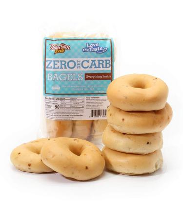 Keto Food Bagels | Keto Bread or Keto Hamburger Bun Alternative | Low Carb Everything Inside, 2 Pack (6 Diet Bagels Per Keto Friendly Food Pack) | ThinSlim Foods Everything-Inside 12 Ounce (Pack of 2)