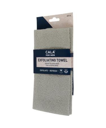 CALA FOR MEN: EXFOLIATING TOWEL (TAUPE / BLK MIX)