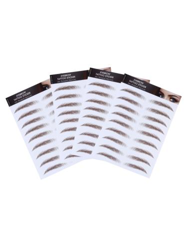 Angoily 4pcs Eyebrow Stickers Waterproof Eyebrow Brown Eyebrow Tool 3d Shaping Post Paper
