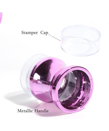 Bexdug Silicone Nail Stamp - Transparent Soft Nail Art Stamper & Scraper Set | DIY Manicure Tool | Clear Silicone Heads in Violet - Buy Online on SooperMarket.com