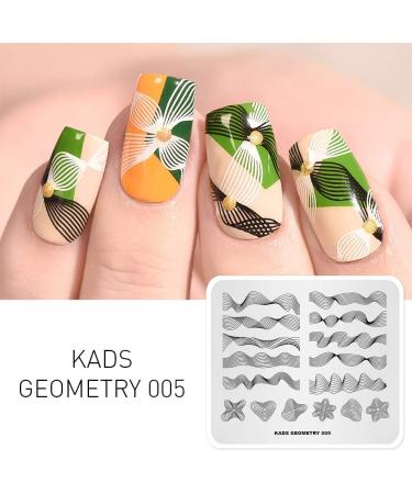 KADS Nail Stamping Plate GE005 - Geometry Template for DIY Nail Art - Buy Online on SooperMarket.com