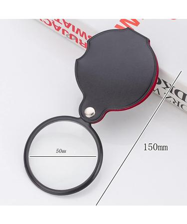 8X Mini Handheld Folding Magnifying Glass 50mm Optical Lens - Rotating Loupe for Elderly and Students - Buy Online on SooperMarket.com