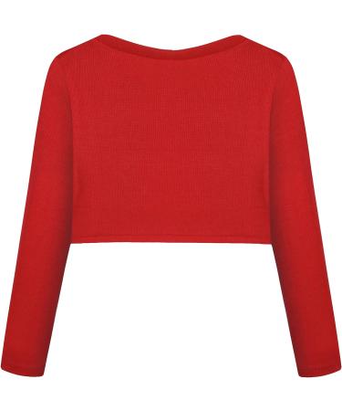 BONNY BILLY Girls Knitted Cotton Bolero Shrug Cardigan, Red, 5-6 Years - Kids Clothing - Buy Online on SooperMarket.com