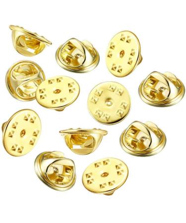 50PCS Brass Metal Pin Backs for Brooch Tie Hat Badge Insignia - Gold | Lapel Pin Backings - Buy Online on SooperMarket.com