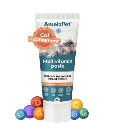 AmeizPet Cat Vitamins Paste Healthy Snack for Pet Fur and Health Cat Multivitamins 100 g (3.5 Oz) Multivitamin Paste