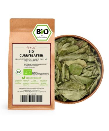 Kamelur 100g organic curry leaves dried & completely - curry leaves organic from wild collection curry leaves without additives - curry leaves organic in biodegradable packaging 100 g (1 Pack)