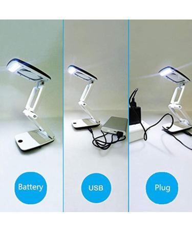 yuoseg Lighted Desk Magnifying Glass Lamp with Light on Stand Led Portable Pocket Magnifier Visor Folding 3X for Reading Hobby - Buy Online on SooperMarket.com