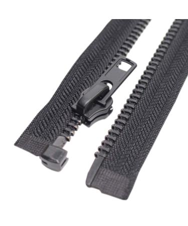 MebuZip 8 27 Inch Black Nickel Teeth Separating Jacket Zipper Right Handed Zipper Heavy Duty Metal Zippers for Men's Jackets Coats Sewing (27 RH) Black Nickel Teeth 27