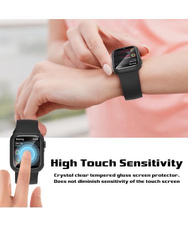 2 Pack Hard PC Case & Tempered Glass Screen Protector for Apple Watch Series 8/7 45mm - Black, Anti-Scratch Ultra-Thin Cover by EWUONU - Buy Online on SooperMarket.com