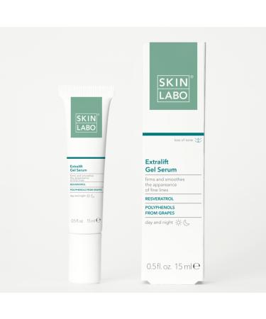 SkinLabo Extralift Gel Serum Firms and Smoothes the Appearance of Fine Lines Lifting Effect with Esveratrol Grape Polyphenols - 15 ml New Version