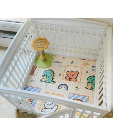 Pet Playpen Foldable Gate for Dogs Heavy Plastic Puppy Exercise Pen with Door Portable Indoor Outdoor Small Pets Fence Puppies Folding Cage Medium Animals House Supplies Urine Pad