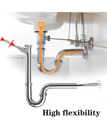 63 Inch Drain Pipe Cleaner - Effective Drain Auger & Hair Catcher for Kitchen Bathroom Tub & Toilet Clog Removal - Buy Online on SooperMarket.com