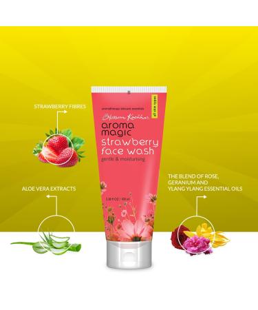 Aroma Magic Strawberry Face Wash - Gentle Moisturizing Cleanser for All Skin Types | Hydrates & Purifies Skin | 3.38 Fl Oz - Buy Online on SooperMarket.com
