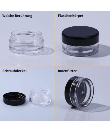 100 PCS Clear 3ml Mini Cream Cans with Screw Caps Spatulas & Stickers for Cosmetics Lotion Nail Art & Lip Balm International Shipping Available - Buy Online on SooperMarket.com