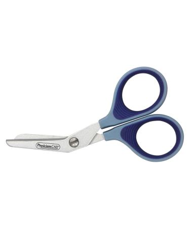 PhysiciansCare by First Aid Only 90294 Titanium Non-Stick First Aid Bandage Scissors, 4" Bent, Blue Shear
